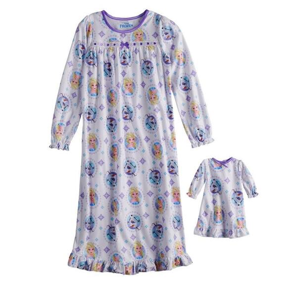 FROZEN Princess Girls Disney PJ's Pajama 18” Doll Set Nightgown NWT size 6 - Picture 1 of 1